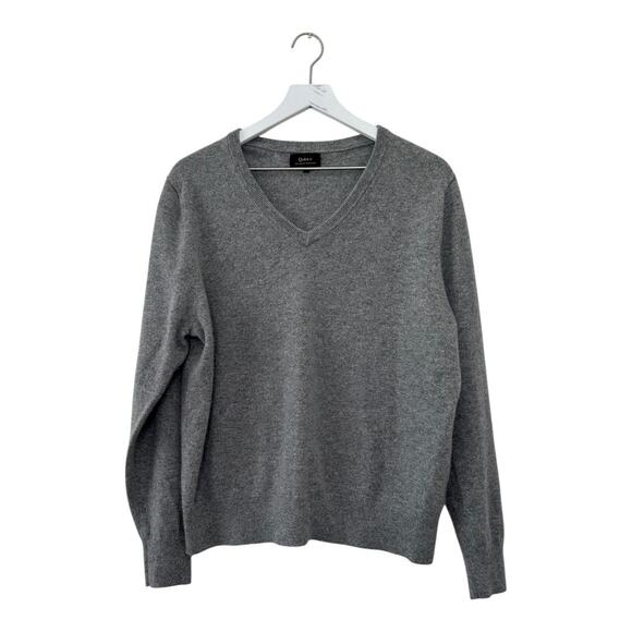 Quince 100% Mongolian Cashmere Gray V-Neck Sweater XL - Picture 1 of 7